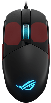 An image showing the contact areas on the Strix Impact III for fingertip grip type users