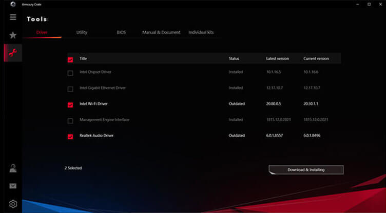 UI of Device configuration