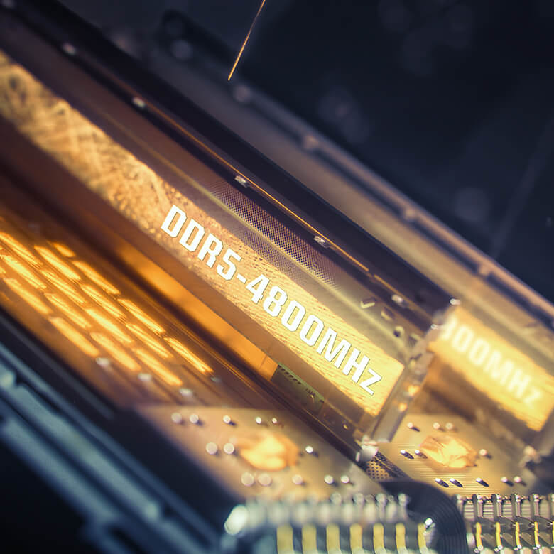 A 3D render of RAM sticks, with “DDR5-4800Mhz” written on the sticks.