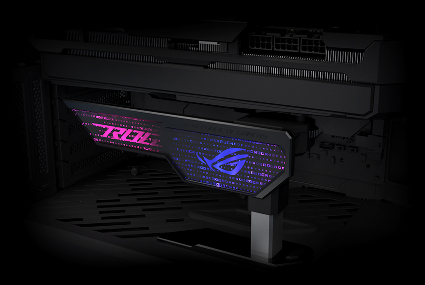 ROG Herculx Graphics Card Holder adjustable height design highlight