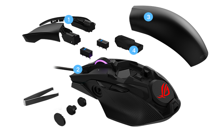 Exploded view of ROG Chakram Core