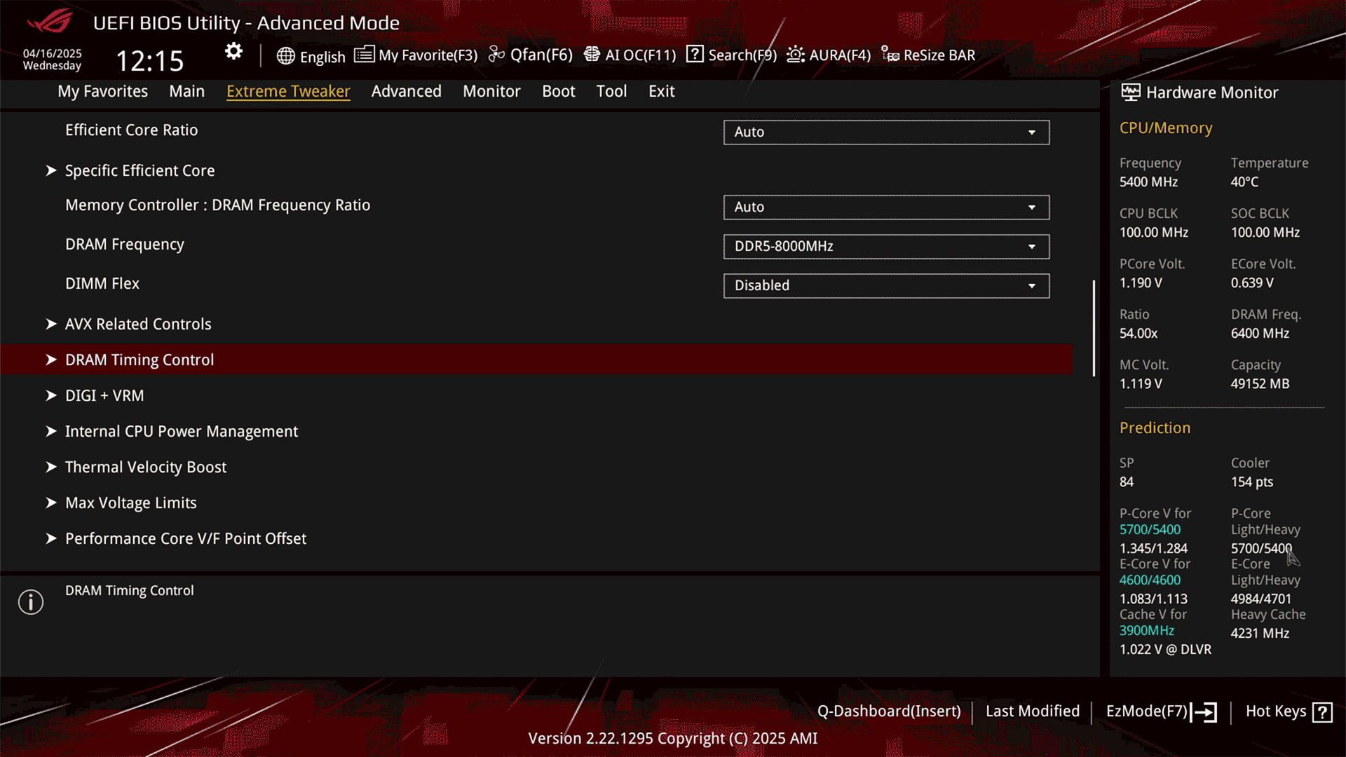 UI interface of DIMM FIT