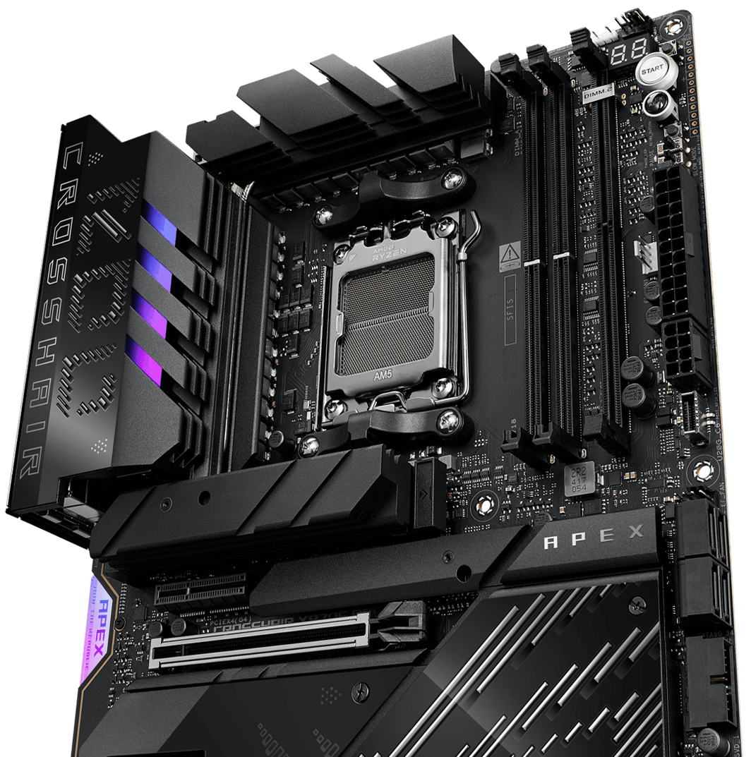 The ROG Crosshair X870E Apex features 18+2+2 power stages