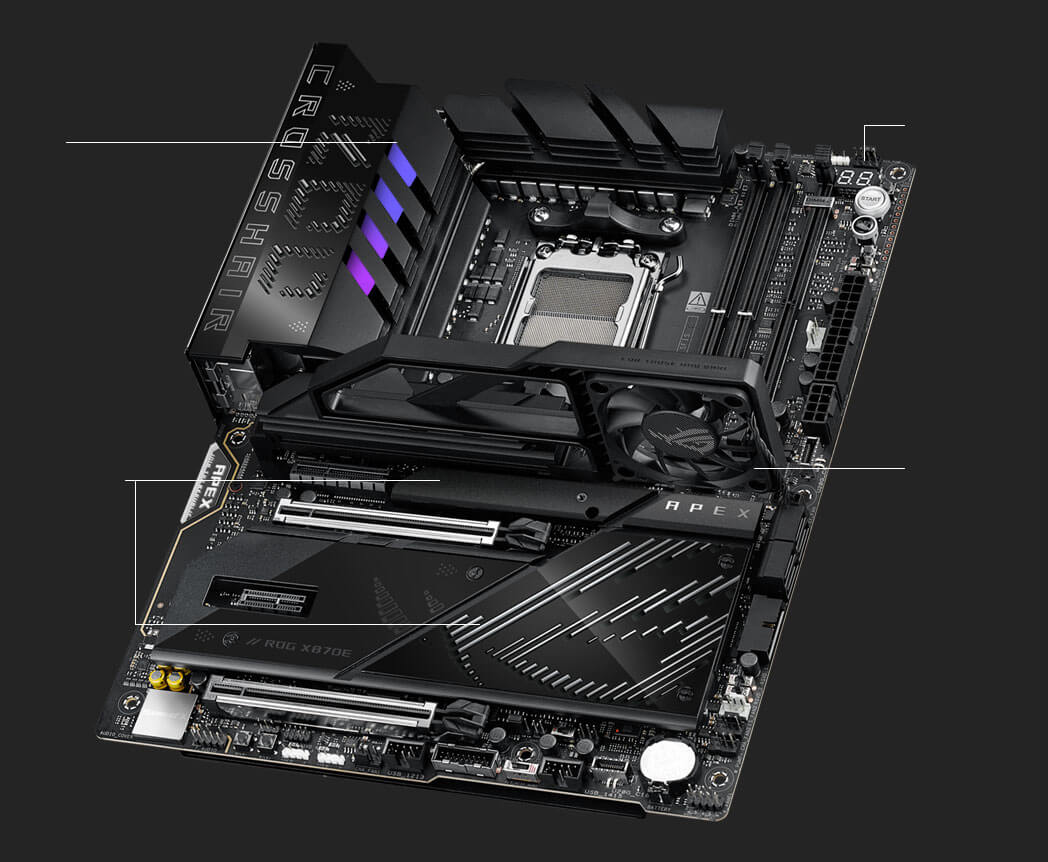 Cooling specs of the ROG Crosshair X870E APEX