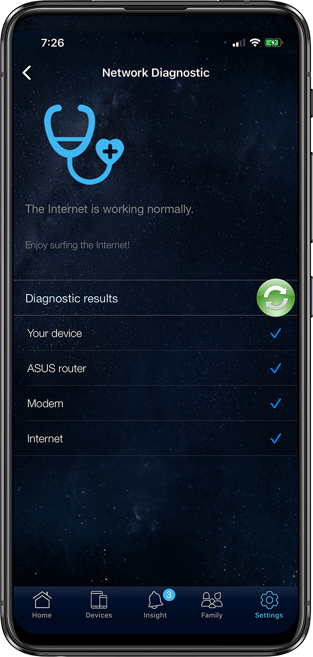 In just a single tap on the ASUS Router app, a user friendly interface to control all your network task.