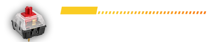 Table showing the travel distance, actuation point, and actuation force of red mechanical switches.