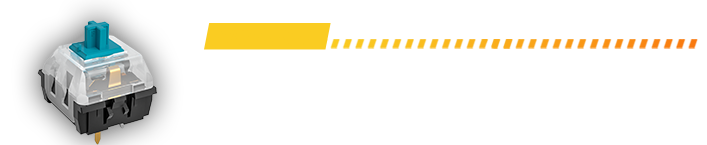 Table showing the travel distance, actuation point, and actuation point of blue mechanical switches