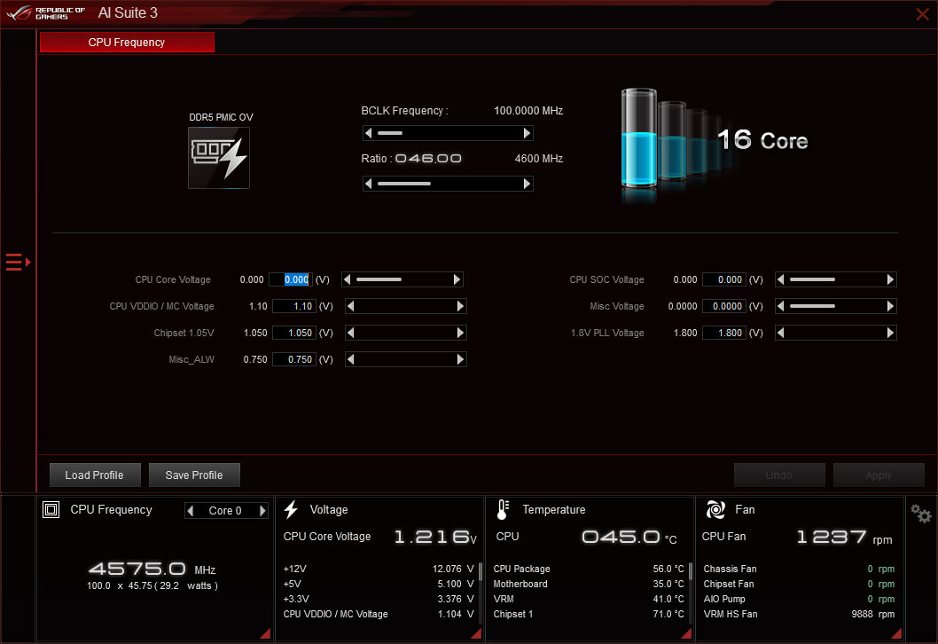 TPU UI screen