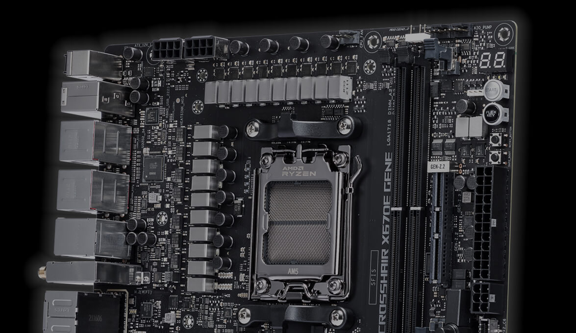 The ROG Crosshair X670E Gene features 16+2 power stages rated for 110A.