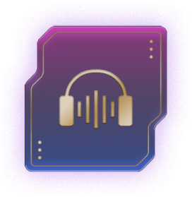Graphique simple d'un casque et d'une onde audio.