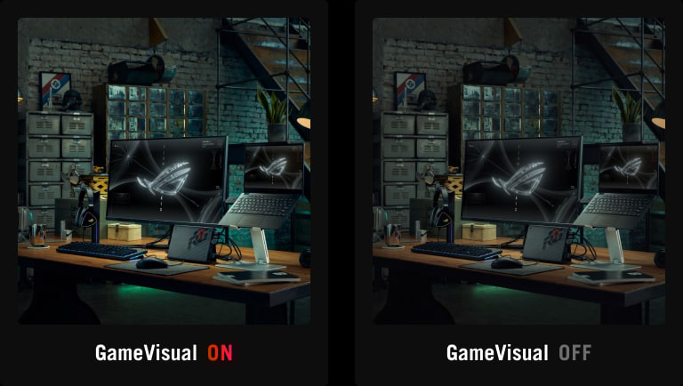 comparison image with sRGB mode on and off