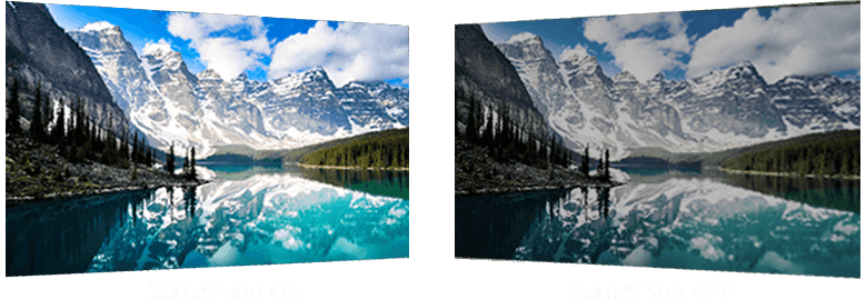 comparison image with Scenery mode on and off