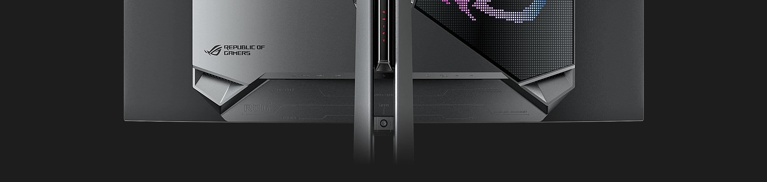 The rear panel of the PG39WCDM features DisplayPort 1.4, HDMI 2.1, Type-C.
