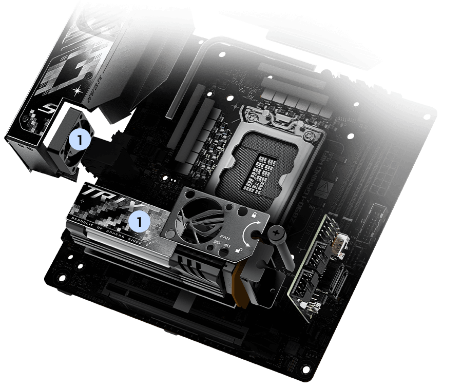 Strix Z890-I M.2 heatsinks and backplate layout