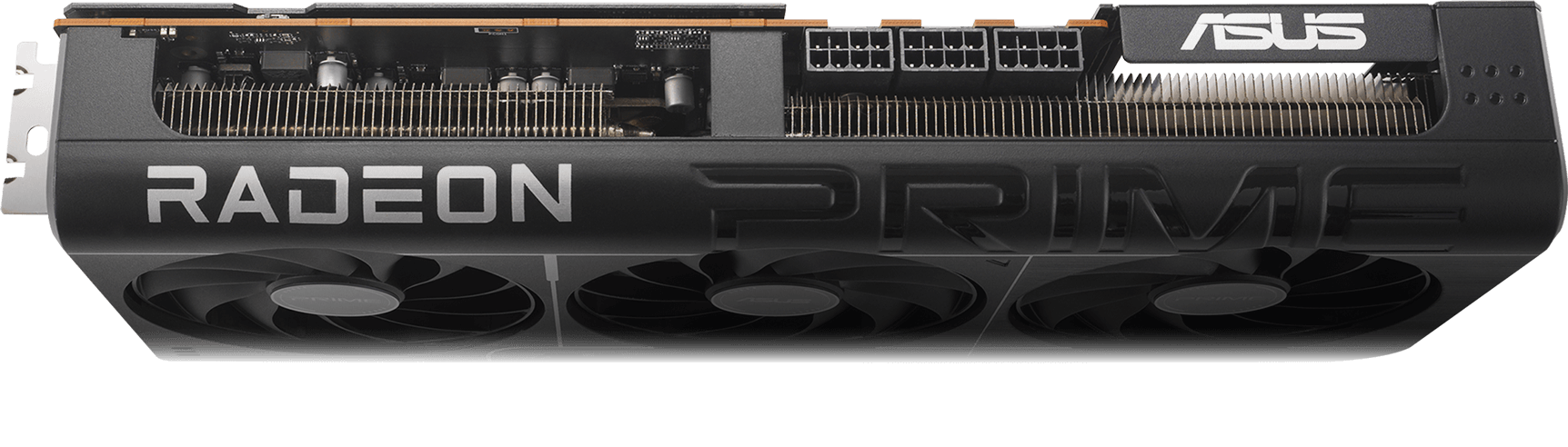 Prime Radeon RX 9070 XT 顯示卡主視角俯視圖