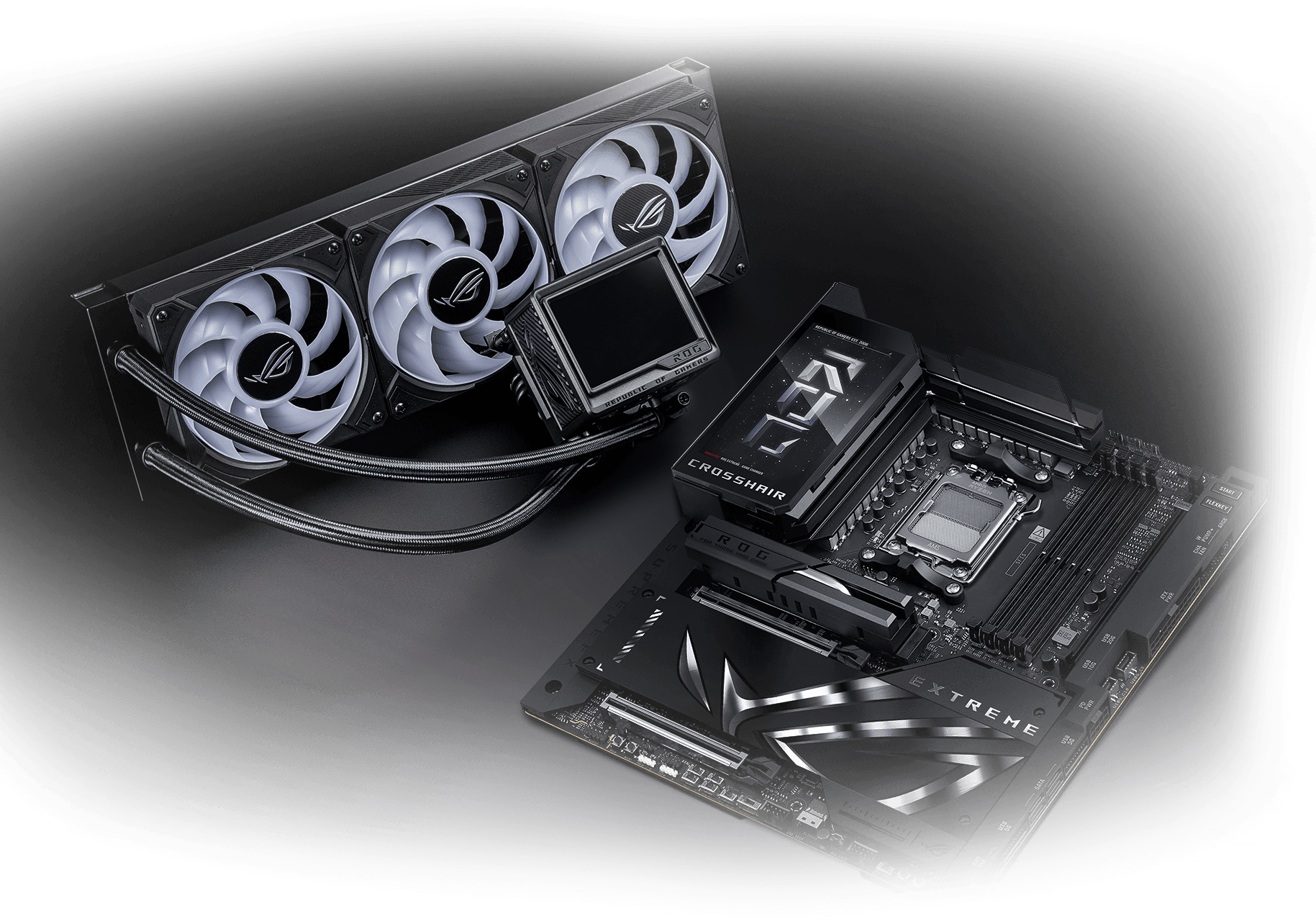 El ROG Crosshair X870E Extreme y el ROG Ryujin III 360 ARGB Extreme