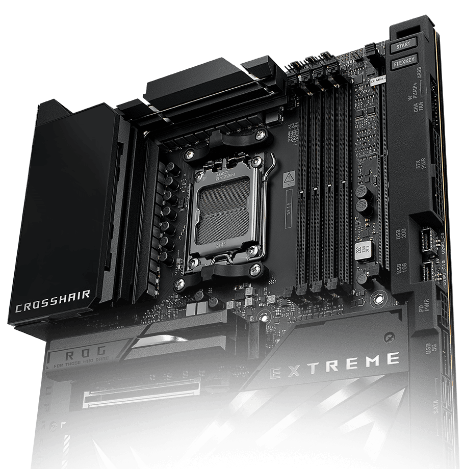 El ROG Crosshair X870E Extreme cuenta con una pantalla LCD de 5" a todo color.