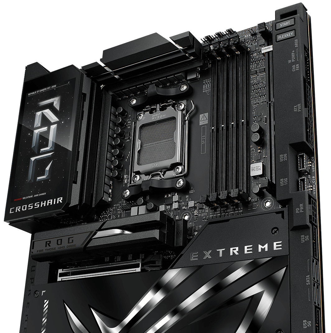 El ROG Crosshair X870E Extreme incorpora Aura Sync.